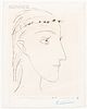 Pablo Picasso (Spanish, 1881-1973), Jeune fille de profil couronnée de fleurs