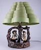 Ceramic Figural Lamp w/ Tiered Shade
