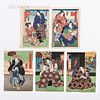 Nine Mostly Utagawa Yoshitaki (1841-1899) Woodblock Prints
