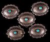 Southwestern Silver & Turquoise Button Covers, 5