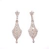 Art Deco Platinum Diamonds Drop Earrings