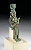Egyptian Bronze Seated Figure Isis Nursing Horus