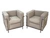 Pair of Le Corbusier LC2 Style Lounge Chairs, Gordon International