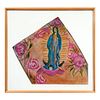 JULIA LÓPEZ. Virgen de Guadalupe. Firmado y fechado 88. Gouaché sobre papel. 37 x 41 cm.