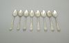 (8) Newell Harding 19th C. Coin Silver Spoons.