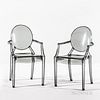 Pair of Louis Ghost-style Chairs after Philippe Starck