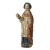 A Spanish Colonial Carved and Painted Figure of a Saint