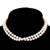 Cultured pearl and 14k white gold necklace