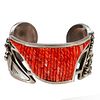 Pete Sierra Navajo coral and silver cuff bracelet