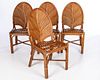 Set of 4 Rattan Side Chairs