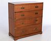 English Stained Pine Campaign Chest of Drawers