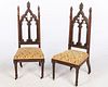 Pair of Gothic Revival Walnut Side Chairs