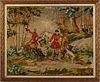 French Needlework of a Fox Hunt, Mixed Media