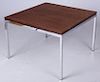 Knoll Style Chrome & Rosewood Side Table