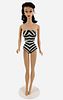 (1) Beautiful Black haired ponytail Barbie #5. Barbie comes wearing her zebra print swimsuit, pearl earrings & makeup is done great (may or may not ha