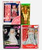 (4) beautiful foreign Barbies including (1) Box w/ green top has Barbie as a jockey at the horse race. I see no issues just a NRFB doll. (1) I Love Ba