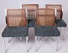 Chrome Chairs w/ Cane Backs, Set of Four (4)