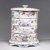 Chinese Famille Rose Enameled Porcelain Stacking Boxes