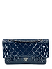 Chanel Quilted Patent Leather Classic Medium Double Flap Bag
