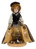 16" Porcelain doll with surprise skirt with miniature doll items.