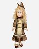 Reproduction Long Face Jumeau. 17" doll with mohair wig, stationary glass eyes, closed mouth, on jointed Seeley body. Doll is marked "D.A.G. Specialty
