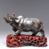 Antique Chinese Carved Hardstone Cow