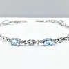 Delicate Aquamarine & Diamond Link Bracelet
