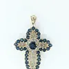 Ornate Sapphire & Diamond Cross Pendant