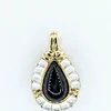 Beautiful Onyx & Carved Mother of Pearl Pendant