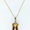 Sunny Citrine & Diamond Pendant Necklace
