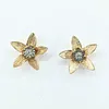 Delightful Diamond & 14K Gold Floral Stud Earrings