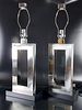 Pair of Modern Nickel Finish Table Lamps