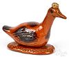 Pennsylvania redware bird rattle, 19th c.