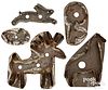 Five Pennsylvania tin cookie cutters, 19th c.