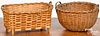 Two Pennsylvania splint gathering baskets, 19th c.