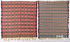 Two Pennsylvania combination weave coverlets