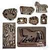 Group of eight tin cookie cutters
