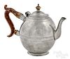 Rare New York City pewter teapot, ca. 1745