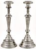 Pair of New England pewter candlesticks, ca. 1830