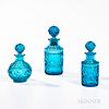 Three Baccarat Blue Glass Cologne Bottles