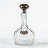 Glass Decanter with Sterling Silver Stopper and "BOURBON" Liquor Tag
