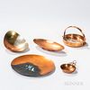 Five Mid-Century Modern Bronze and Copper Items