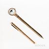 Gold Dunhill Felt Pen and Gold Watch Letter Opener