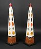 Pair of Continental Marble Obelisks