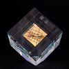 TOLAND SAND "DICHROIC AND CRYSTAL CUBE" SCULPTURE