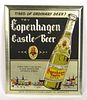 1940 Copenhagen Castle Beer Tin-Over-Cardboard TOC Sign Brooklyn, New York