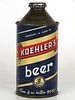 1945 Koehler's Beer 12oz 171-25.1 High Profile Cone Top Erie, Pennsylvania