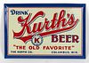 1933 Kurth's Beer Tin-Over-Cardboard TOC Sign Columbus, Wisconsin