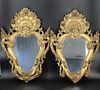 An Antique Near Pair Of Carved & Giltwood Mirrors