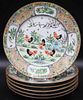 (6) Chinese Enamel Decorated Plates with Roosters.